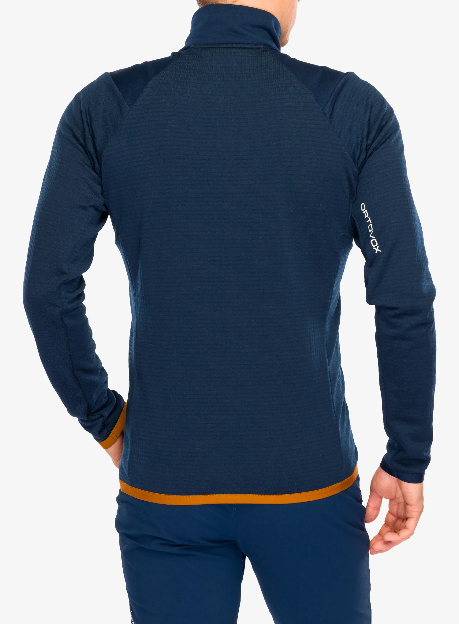 Rozepínací mikina Ortovox Fleece Grid Jacket - deep ocean