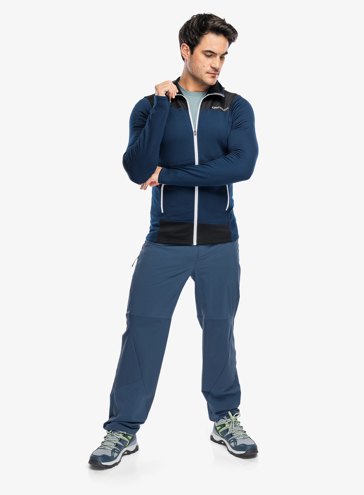 Rozepínací mikina Ortovox Fleece Light Hoody - deep ocean