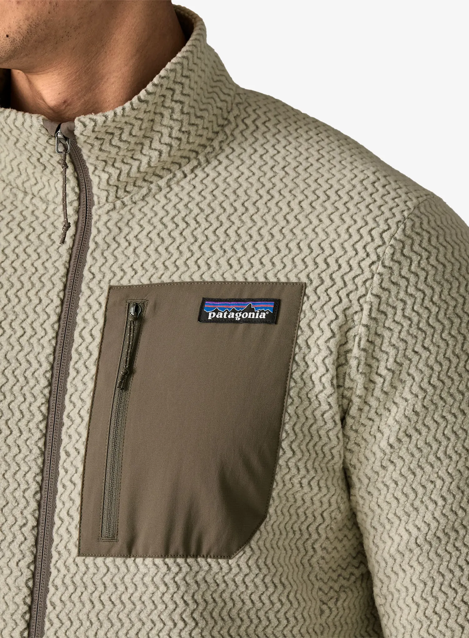 Rozepínací mikina Patagonia R1 Air Jacket - pelican