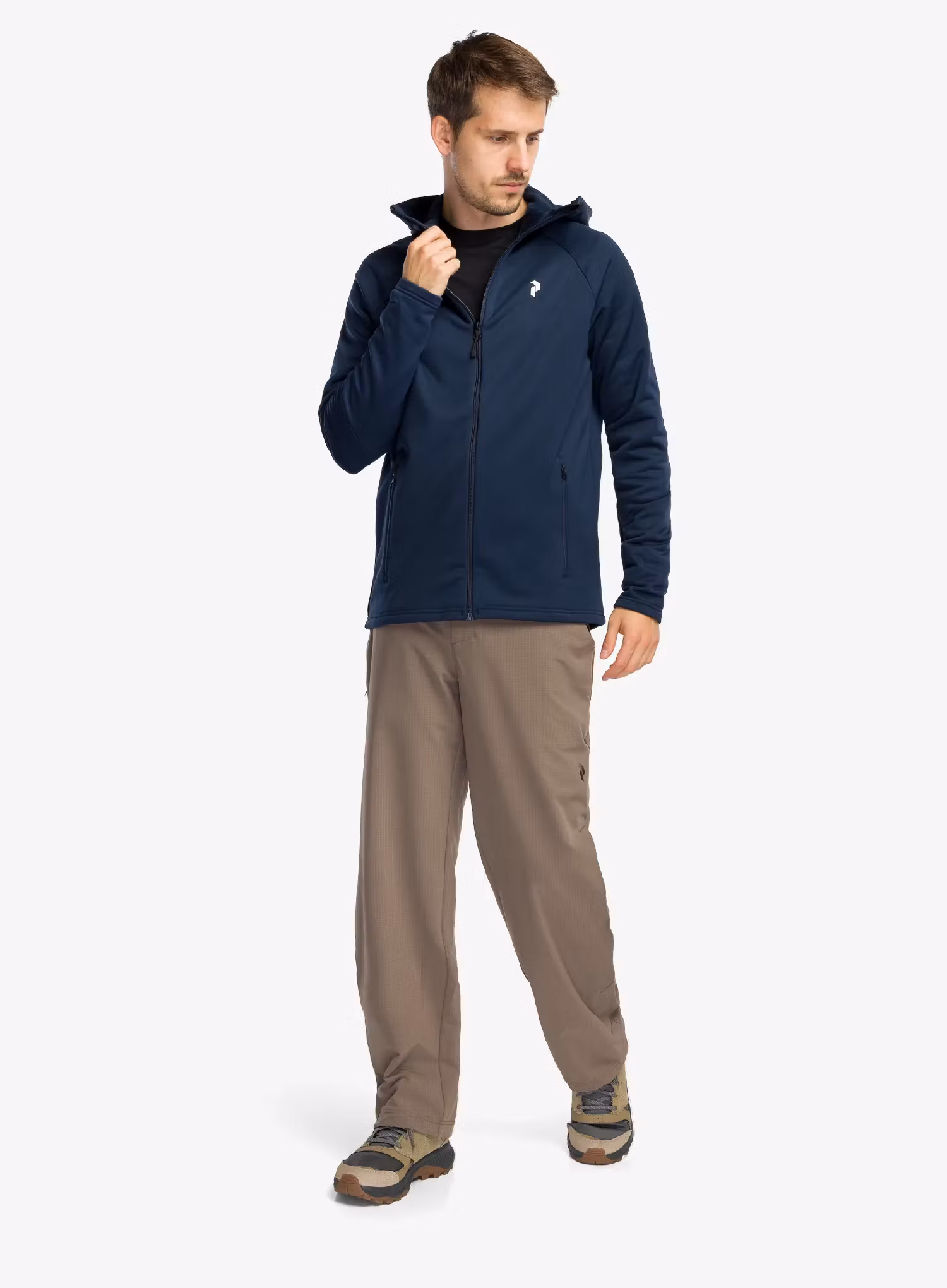 Rozepínací mikina Peak Performance Rider Essentials Zip Hood - blue shadow/blue shadow