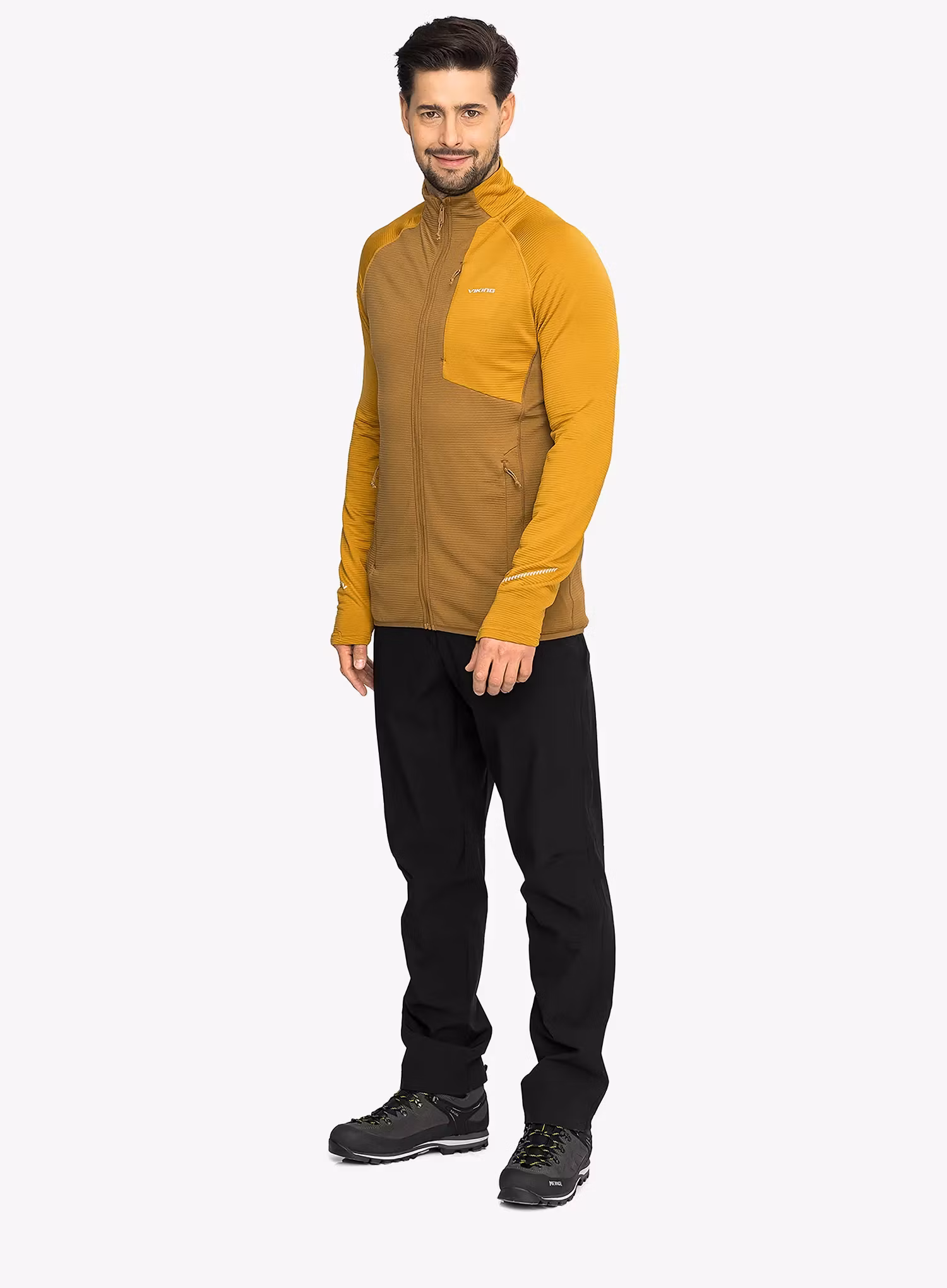 Rozepínací mikina Viking Birger - light brown/yellow