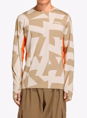 Funkční mikina adidas TERREX Multi Synthetic Base Layer Long Sleeve - wonder alumina/blanch cargo