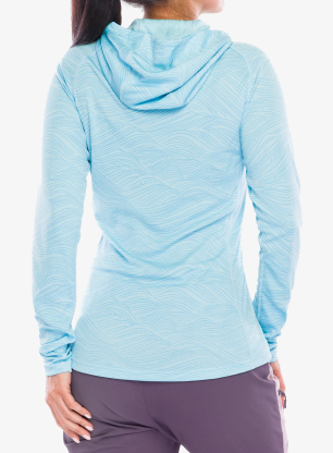 Dámská funkční mikina Helly Hansen LIFA Active Solen GR Hoodie - light cyan wave aop