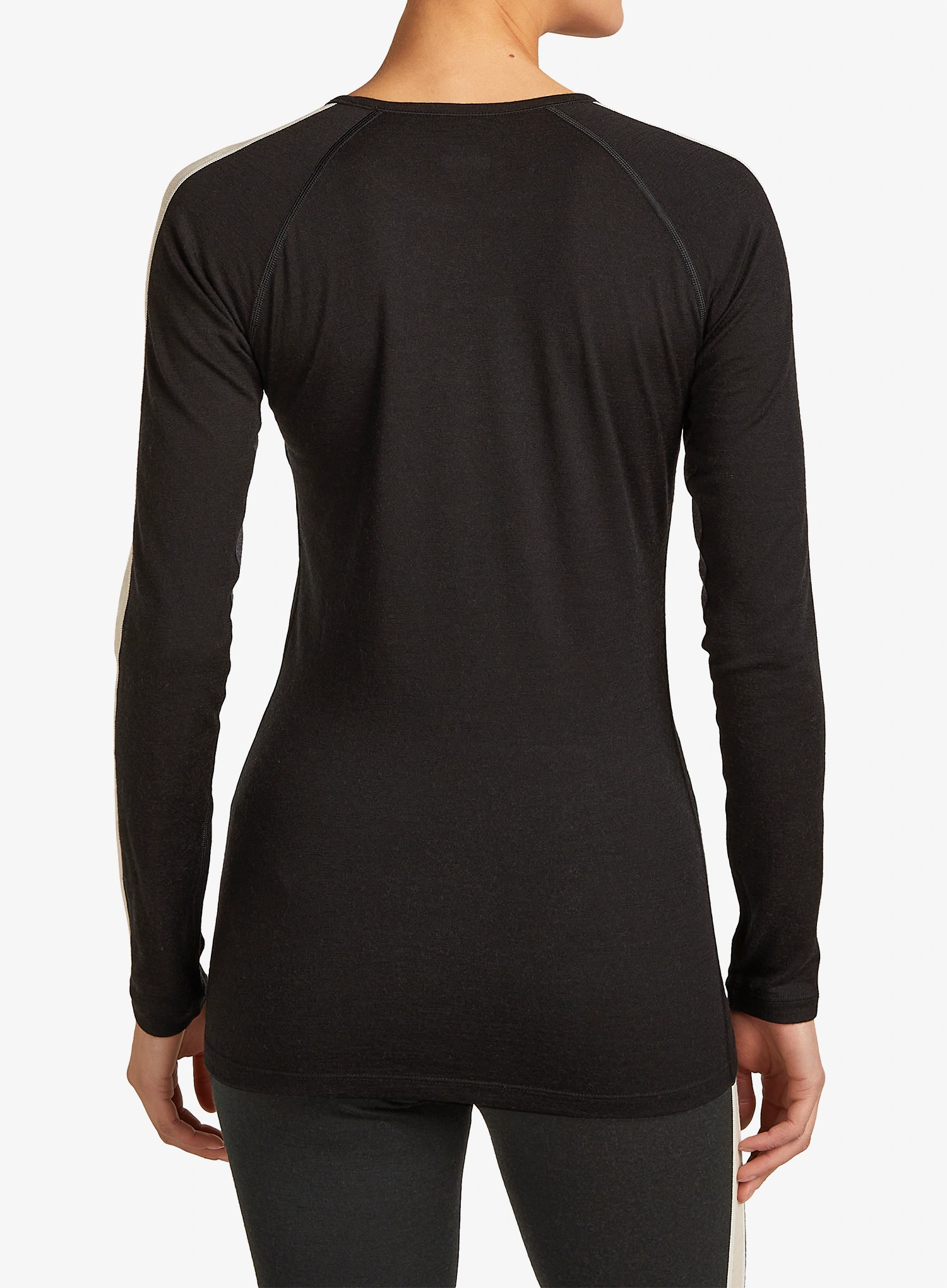 Dámská funkční mikina Icebreaker Merino 200 Oasis+ LS Crewe - black/jet hthr/undyed/cb