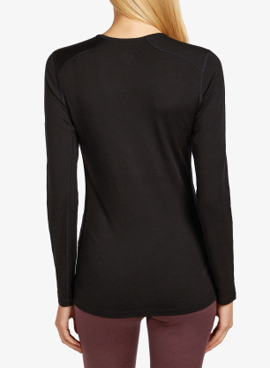 Dámská funkční mikina Icebreaker Merino 200 Oasis LS Crewe Rainer Ridge - black