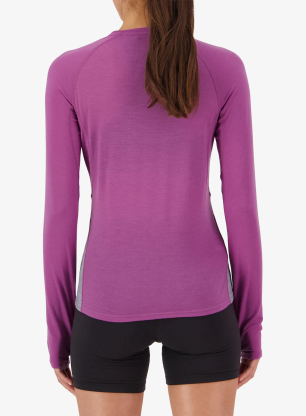Dámská funkční mikina Mons Royale Bella Merino Long Sleeve - purple bolt/grey heather