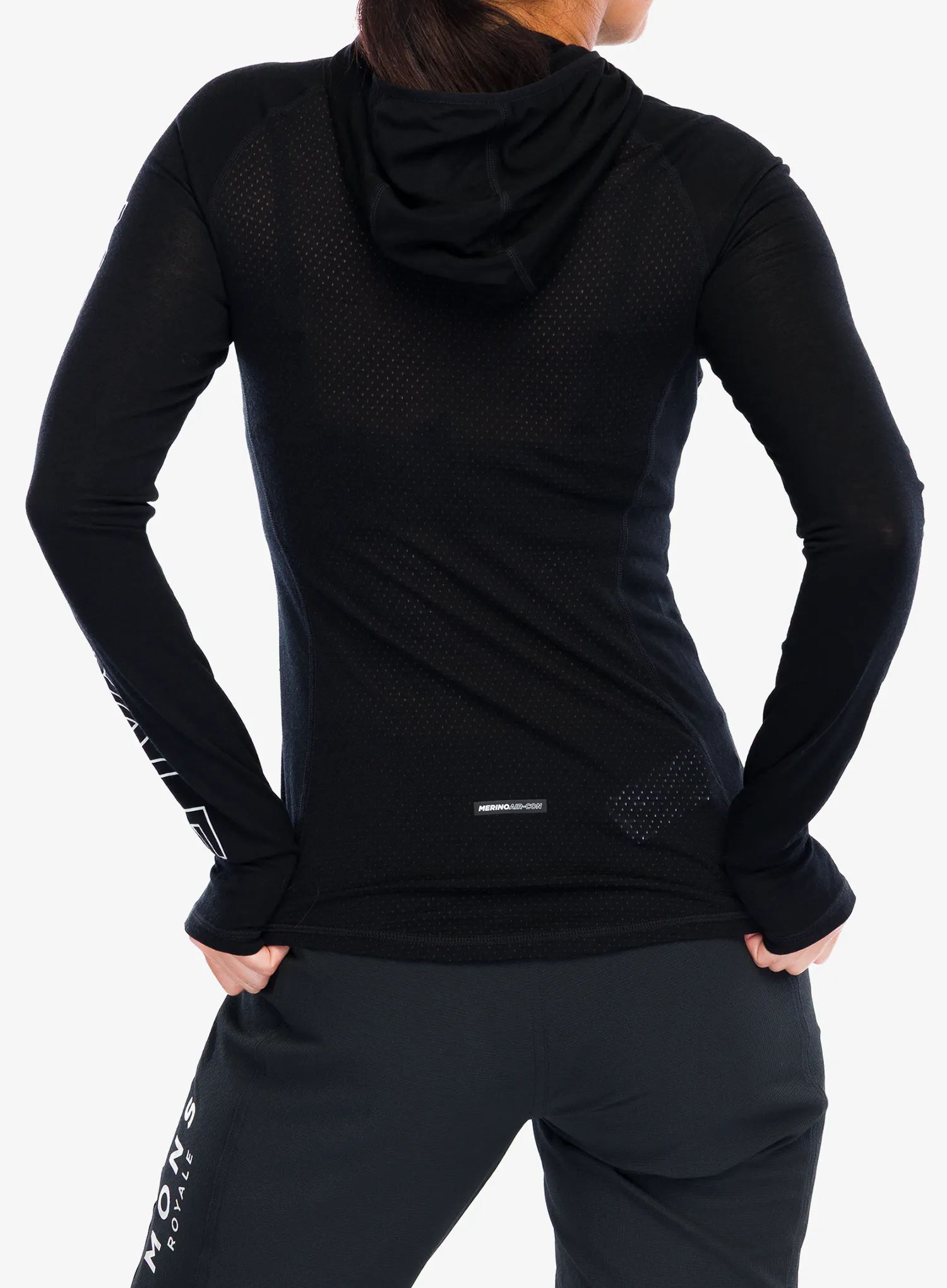 Dámská termoaktivní mikina Mons Royale Bella Tech Hood - black