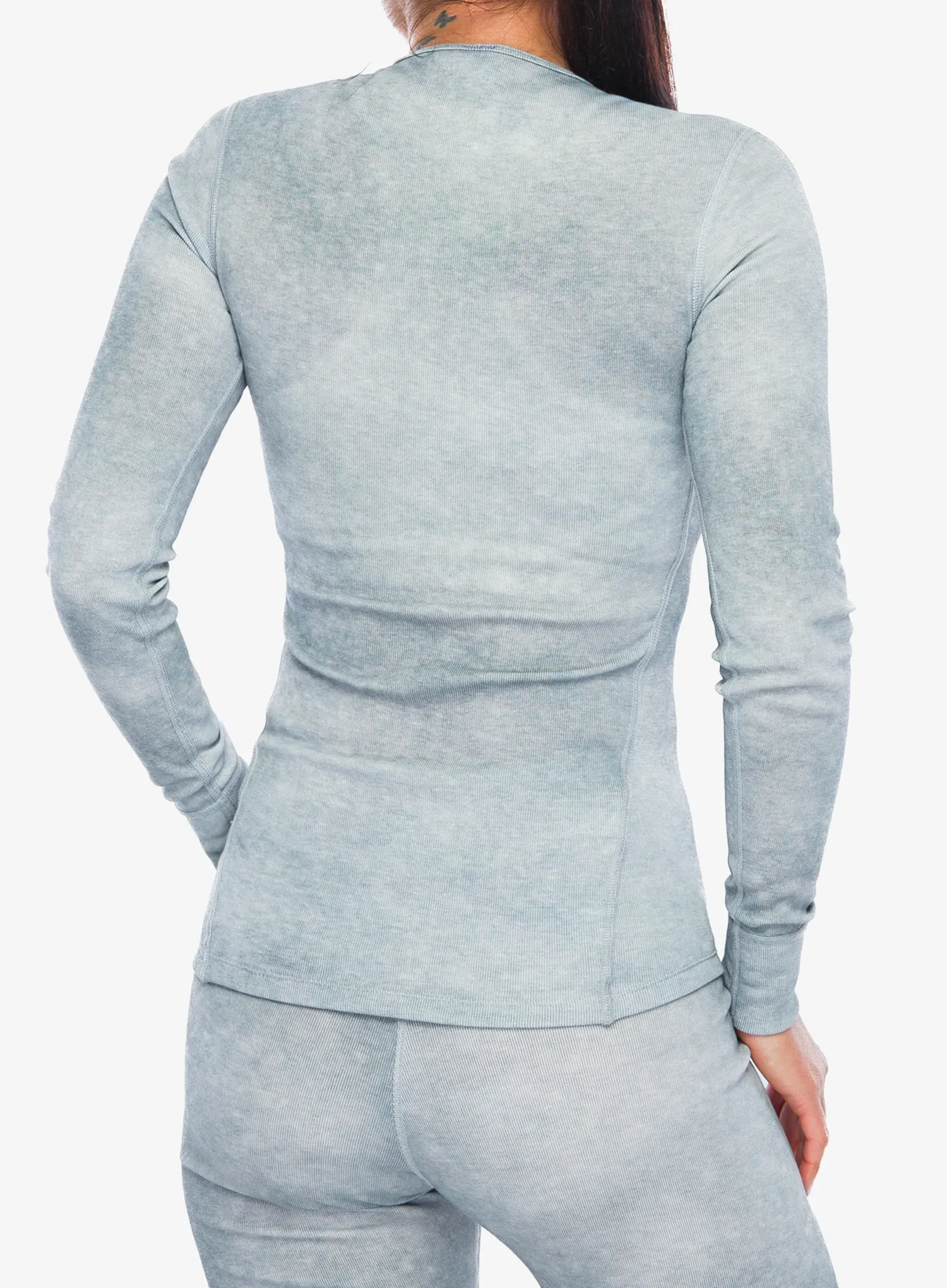 Dámská funkční mikina Odlo Active Warm X Pow BL Top Crew Neck L/S - silver grey