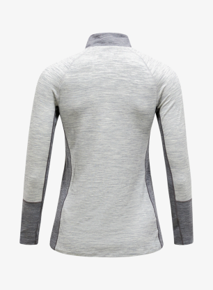 Dámská funkční mikina Peak Performance Magic Half Zip Wool-blend BL - med grey mel/grey mel