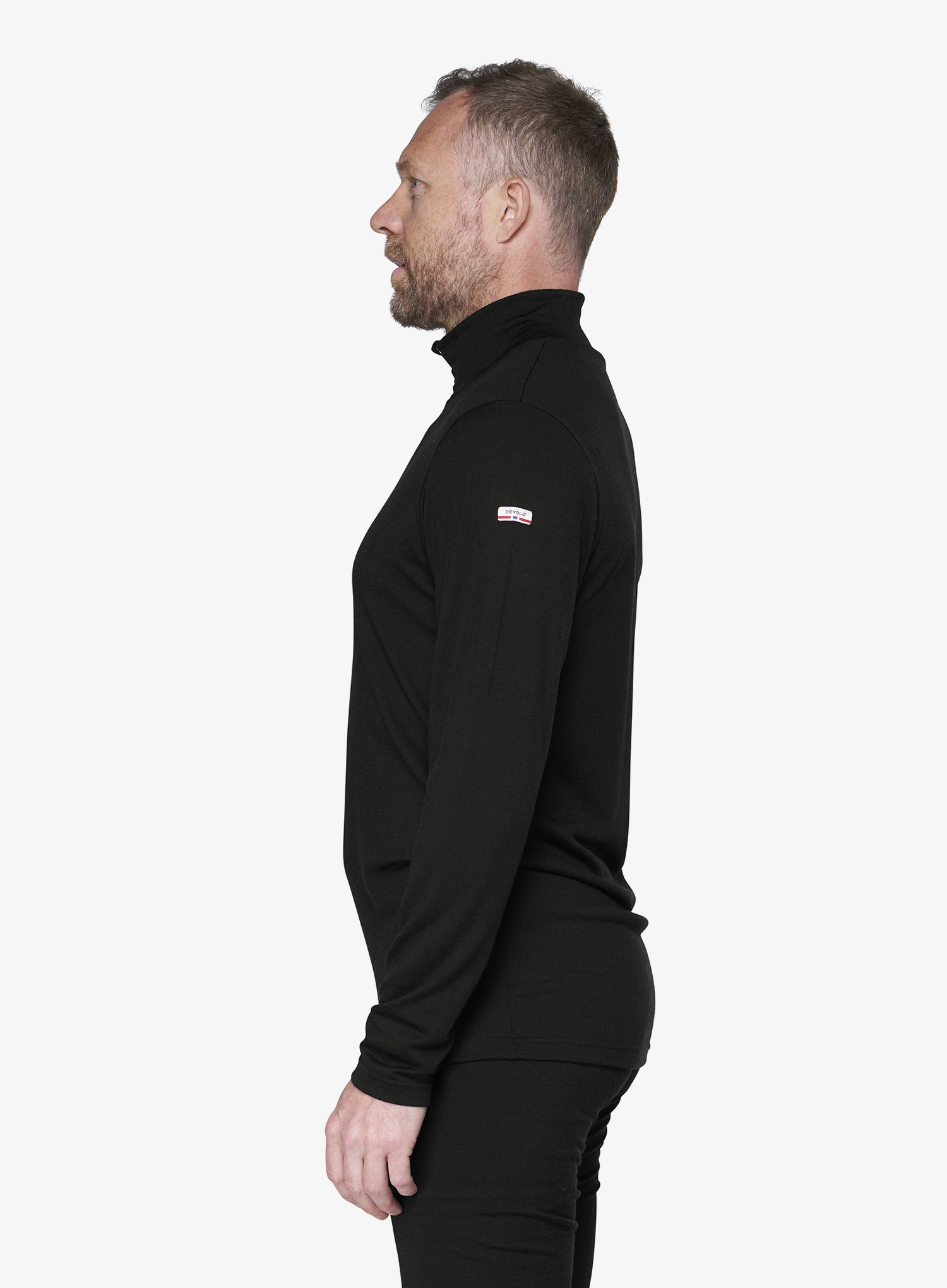 Funkční mikina Devold Breeze Plus Merino 200 Zip Neck - black
