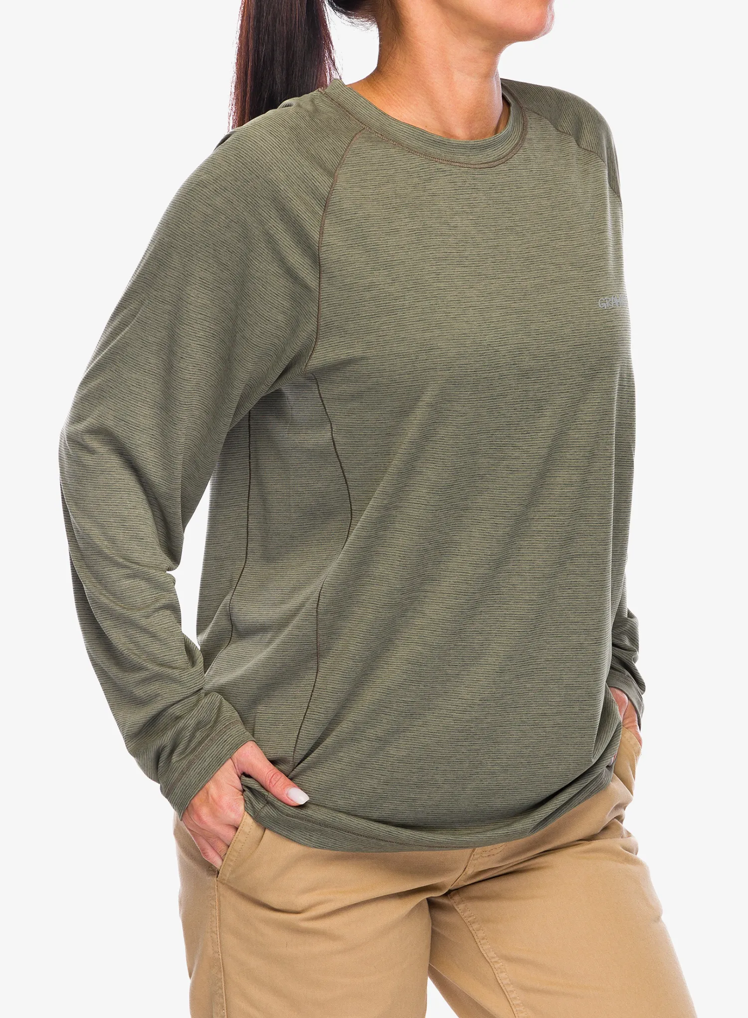 Funkční mikina Gramicci Winter Thermal LS Crew - olive heather
