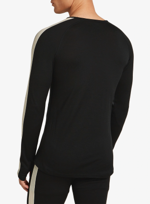 Funkční mikina Icebreaker Merino 200 Oasis+ LS Crewe - black/jet hthr/undyed/cb