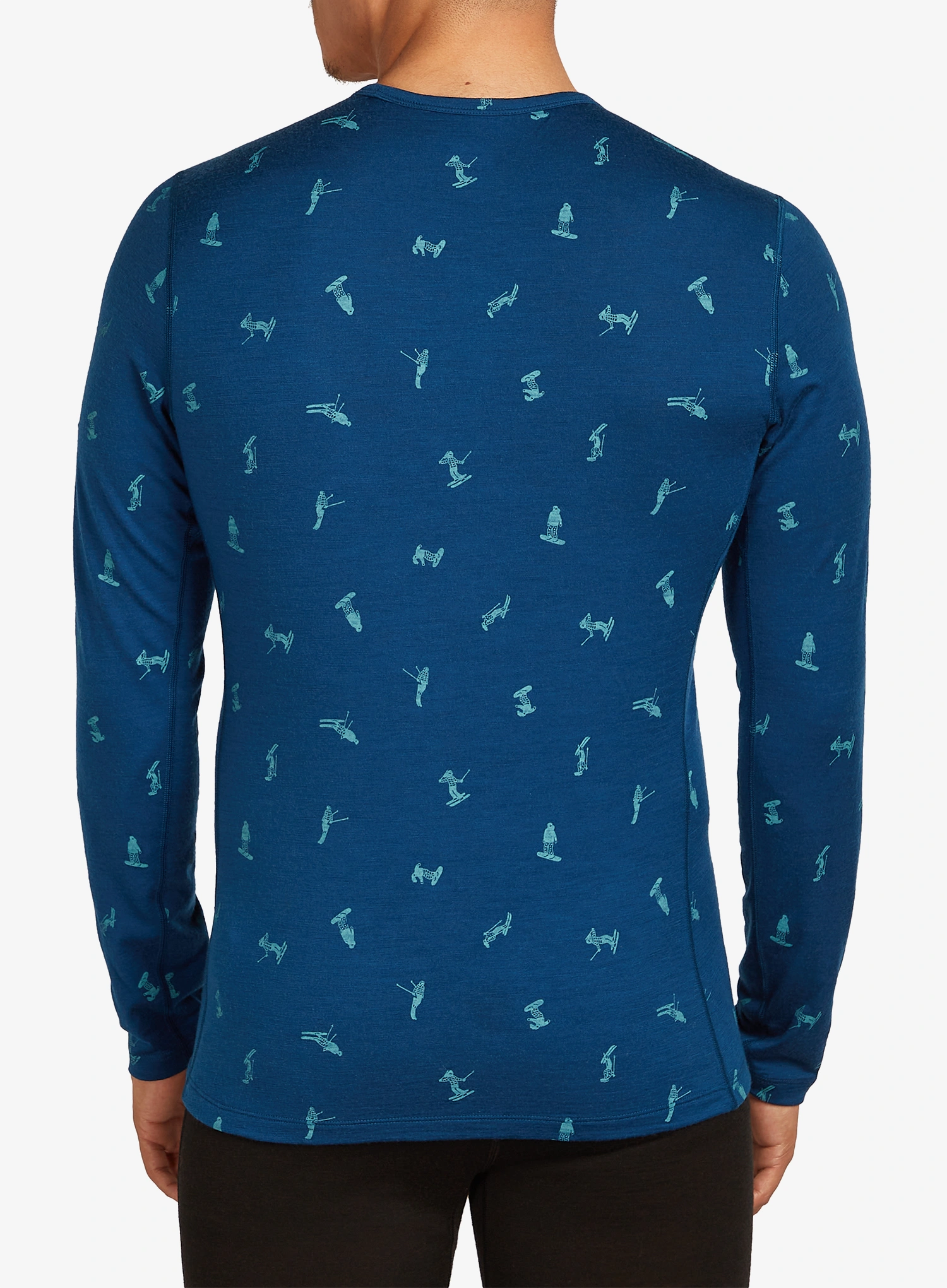 Funkční mikina Icebreaker Merino 200 Oasis LS Crewe Snow Day AOP - atlantis/topaz/aop