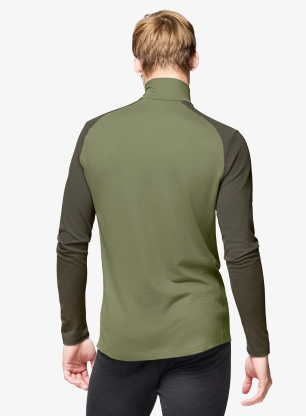 Funkční mikina Norrona Femund PureUll Zip Neck - loden green