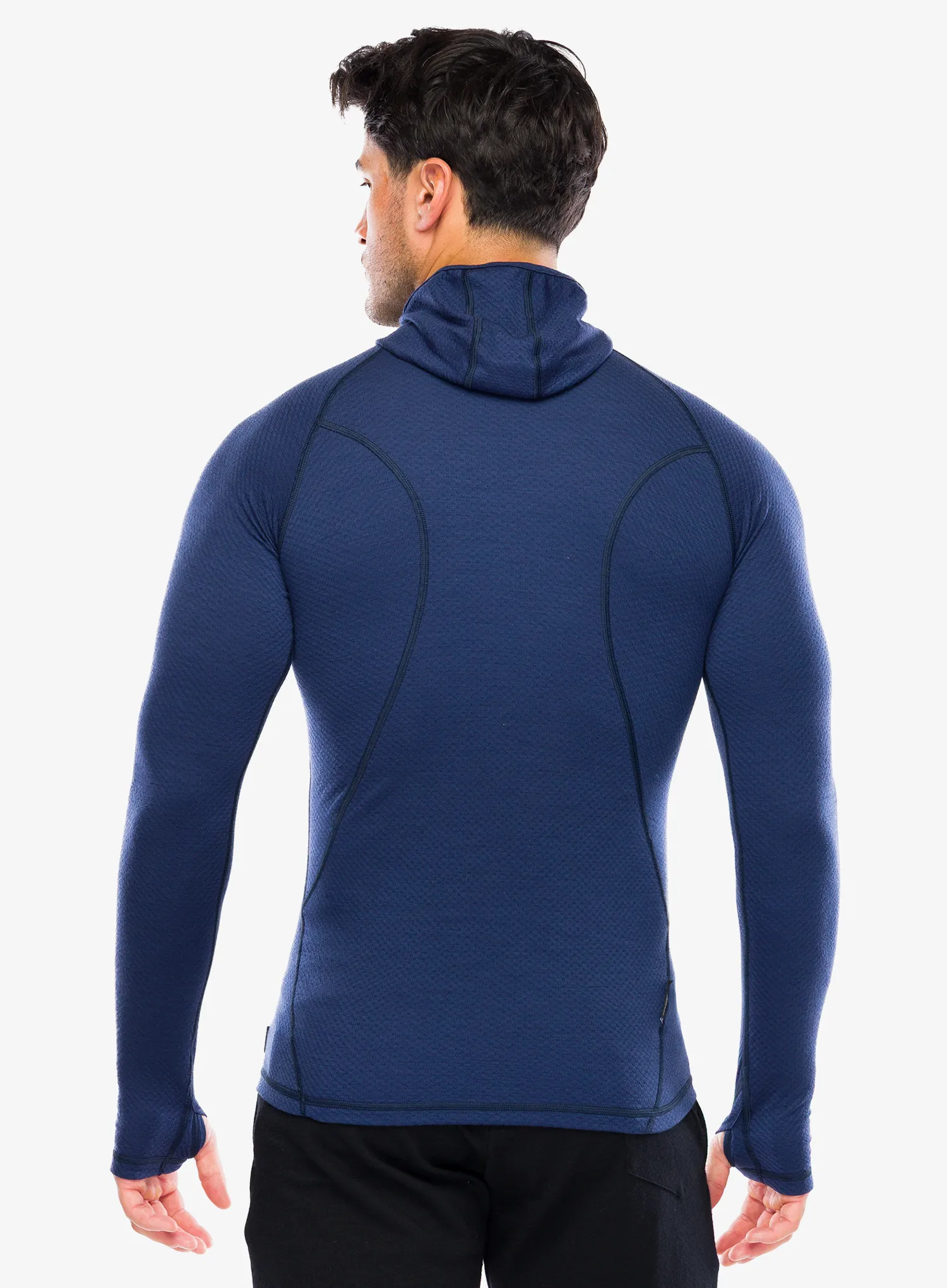 Termoaktivní mikina Sensor Merino DF Tee L/S Hooded - deep blue
