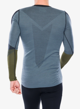 Funkční mikina Smartwool Intraknit Thermal Merino BL Colorblock Crew - charcoal/winter moss