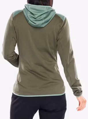 Outdoor mikina dámská adidas TERREX Xperior Light Fleece Hooded Jacket - olive strata/silver green