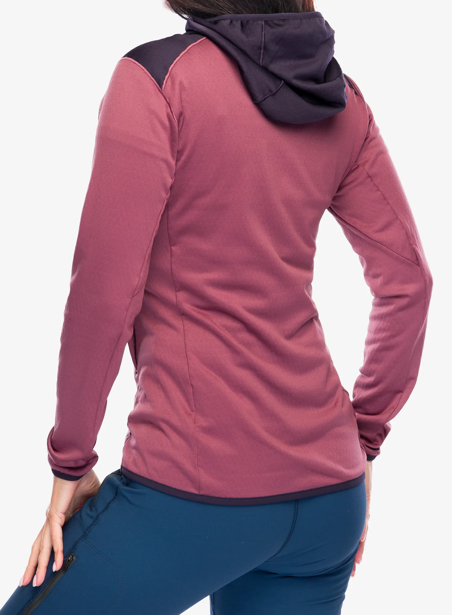 Outdoor mikina dámská adidas TERREX Xperior Light Fleece Hooded Jacket - quiet crimson/aurora black