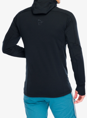 Outdoorova mikina Norrona Falketind Power Grid Hood - caviar black