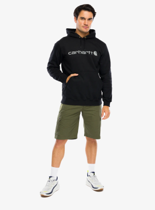 Mikina s kapucí Carhartt Marquette Logo Sweatshirt - black/gray