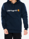 Mikina s kapucí Carhartt Signature Logo Sweatshirt - new navy