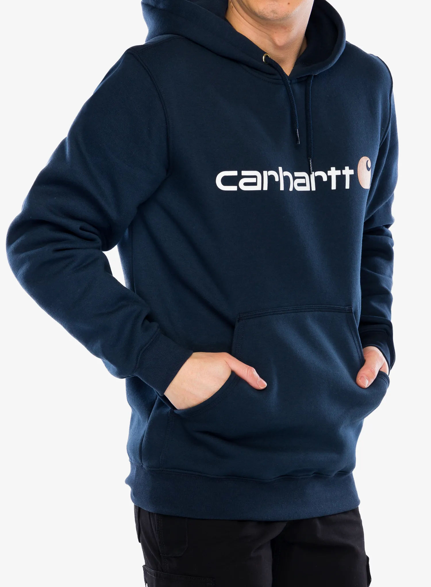 Mikina s kapucí Carhartt Signature Logo Sweatshirt - new navy
