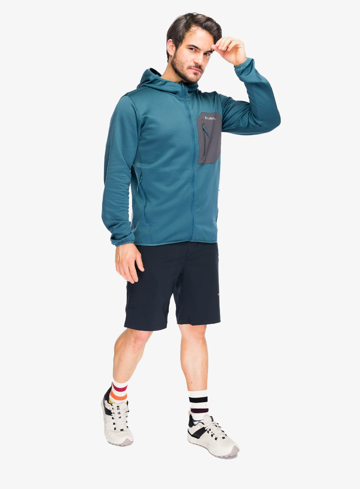 Mikina s kapucí Columbia Tall Heights Hdd Grid Fleece Full Zip - everblue/shark