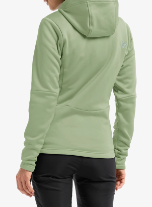 Dámská mikina s kapucí Didriksons Anneli Fullzip 3 - light moss