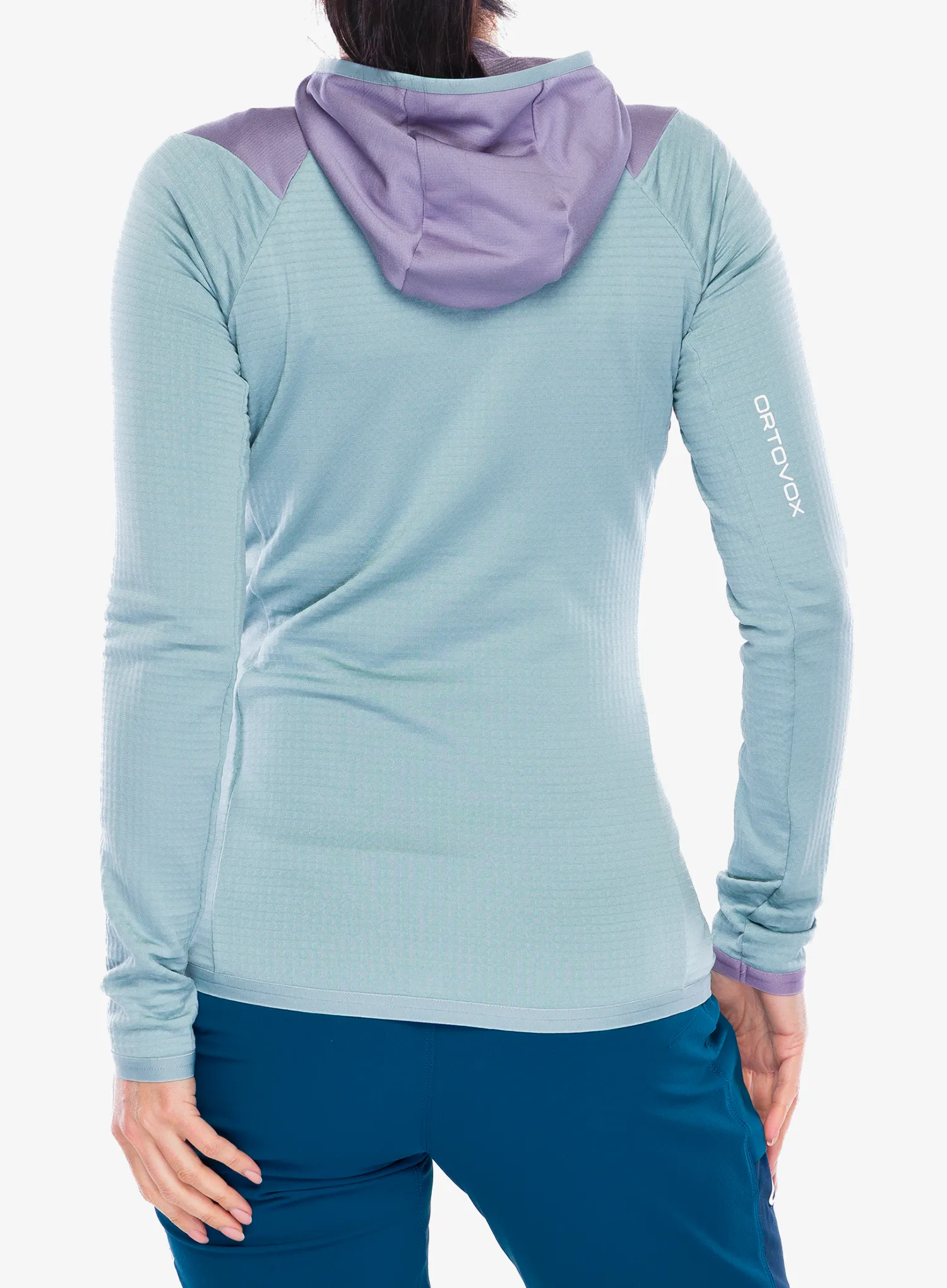 Dámská mikina s kapucí Ortovox Fleece Grid Hoody - glacier grey