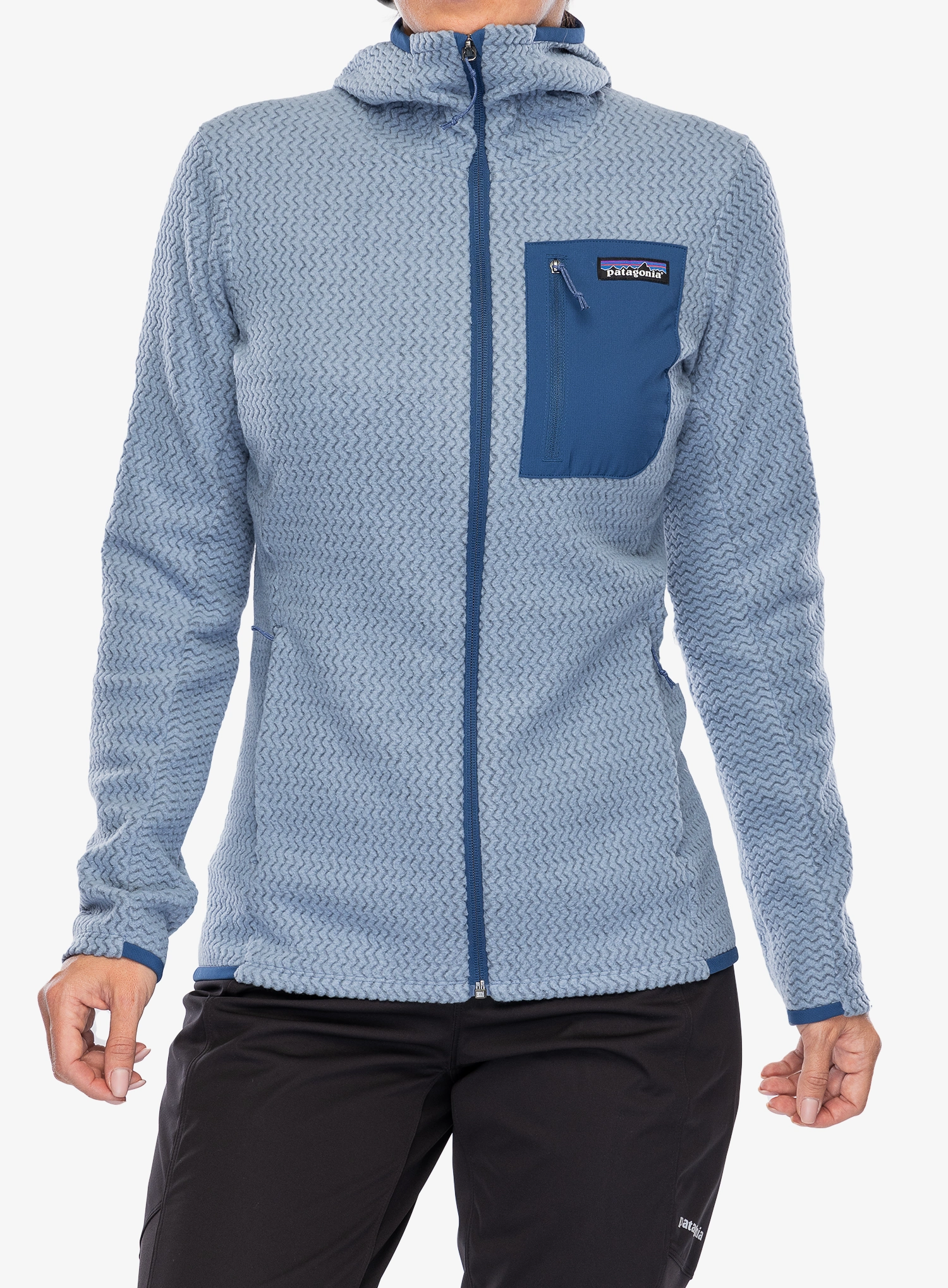 Dámská mikina s kapucí Patagonia R1 Air Full-Zip Hoody - barnacle blue