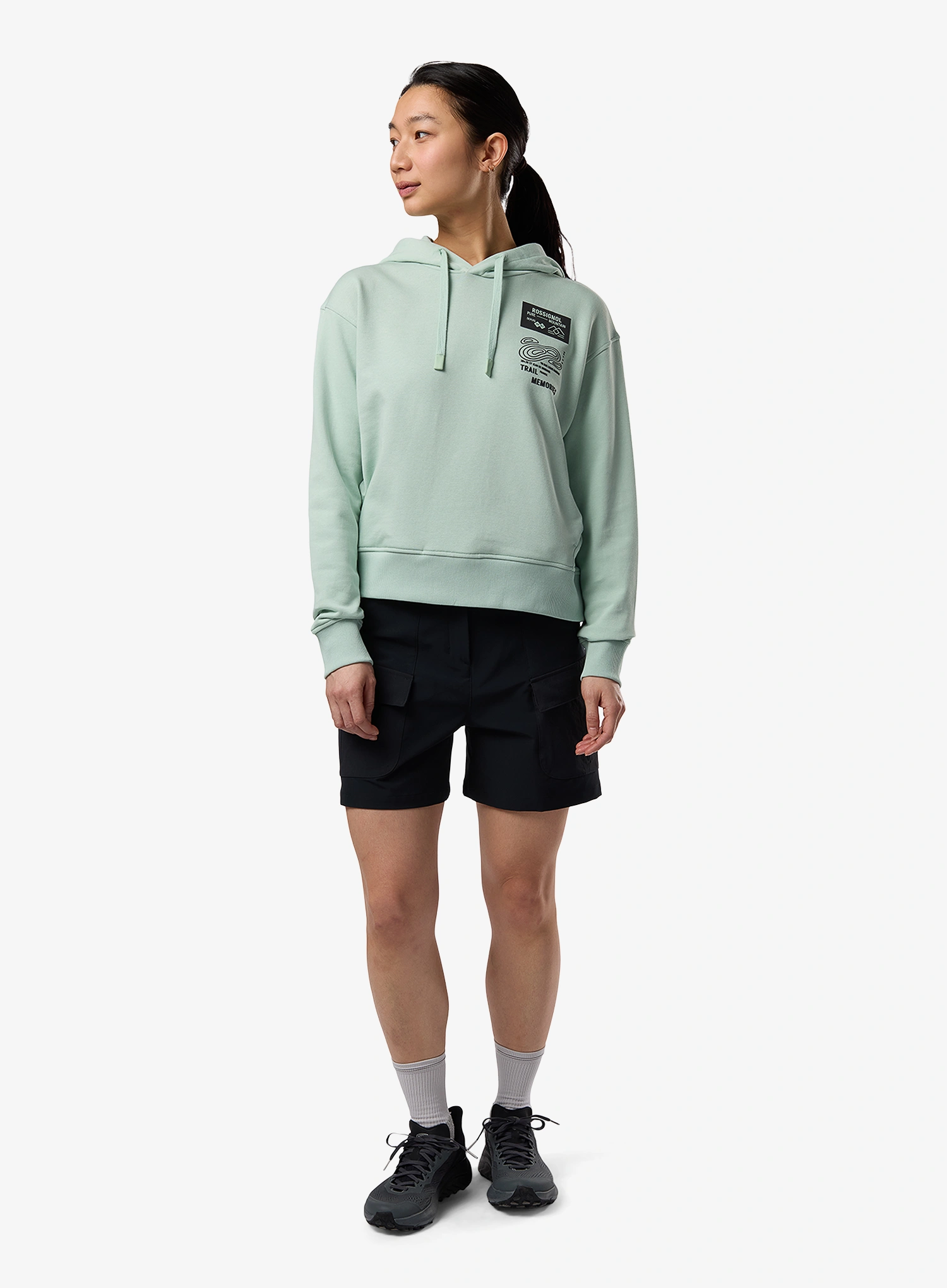 Dámská mikina s kapucí Rossignol Waterfall Hoodie - silt green