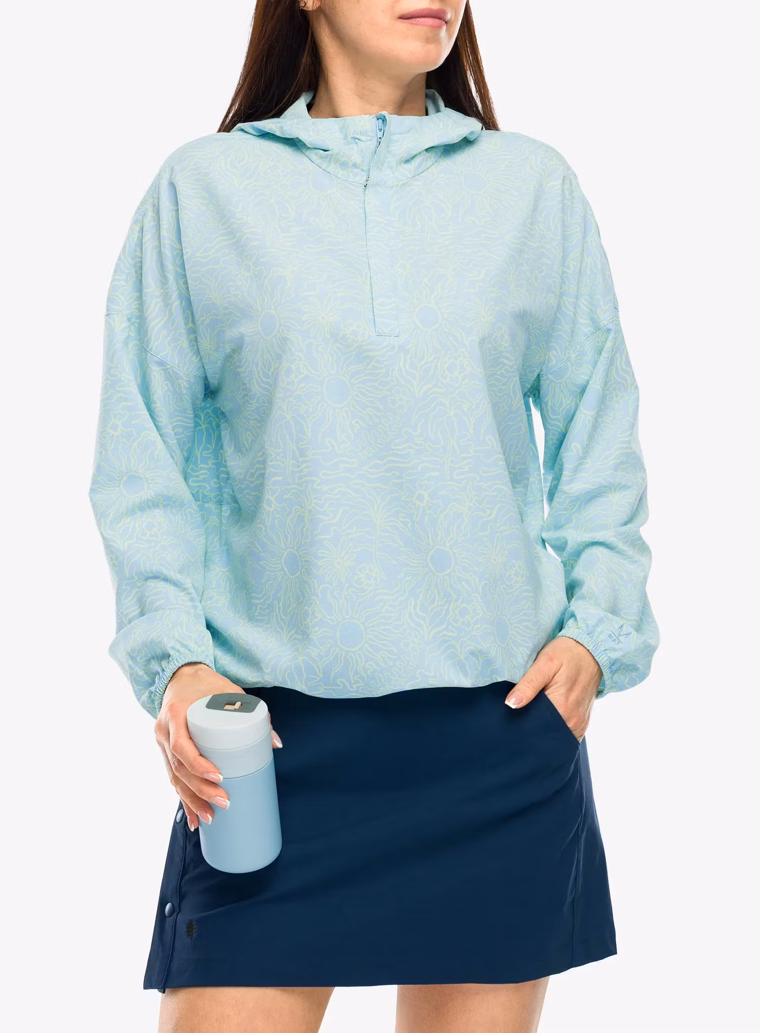 Dámská mikina s kapucí Royal Robbins Salathe Sun Hoodie L/S - skyway solar pt