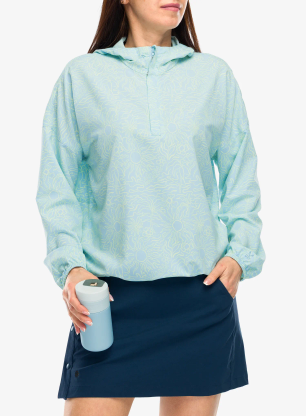 Dámská mikina s kapucí Royal Robbins Salathe Sun Hoodie L/S - skyway solar pt