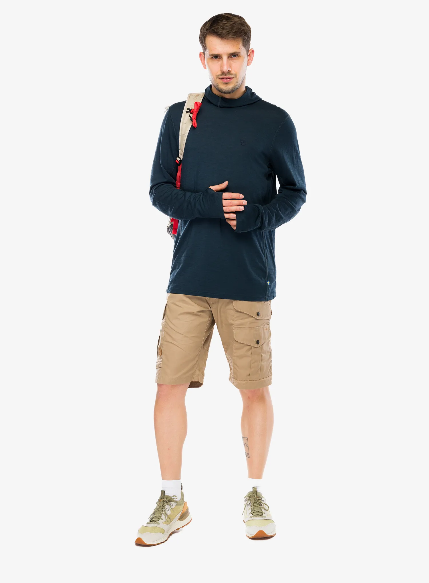 Mikina s kapucí Fjallraven Abisko Wool Hoodie - dark navy