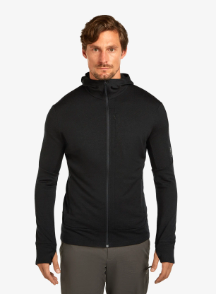 Mikina s kapucí Icebreaker Merino 260 Quantum IV LS Zip Hoodie - black