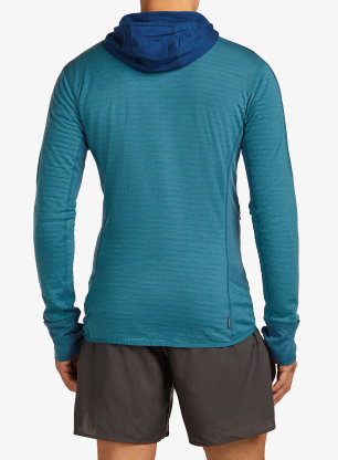 Mikina s kapucí Icebreaker Merino Blend 300 RealFleece Descender LS Zip Hoodie - topaz/atlantis/cb