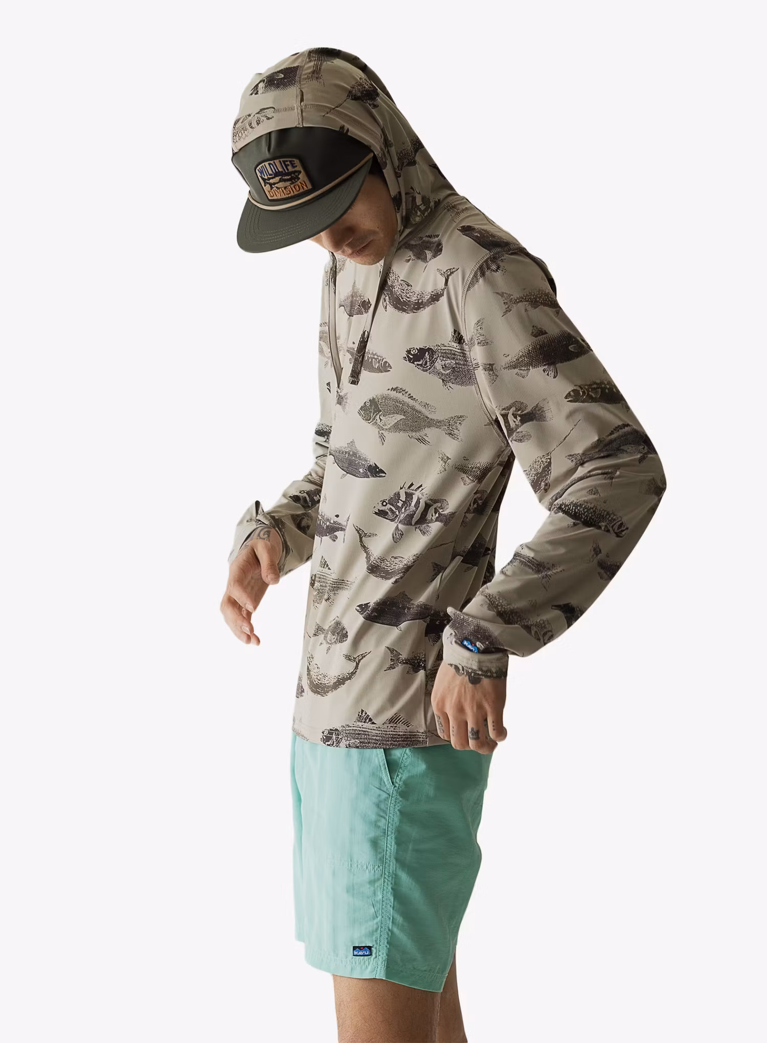 Mikina s kapucí Kavu Sunday Hoodie - fish big