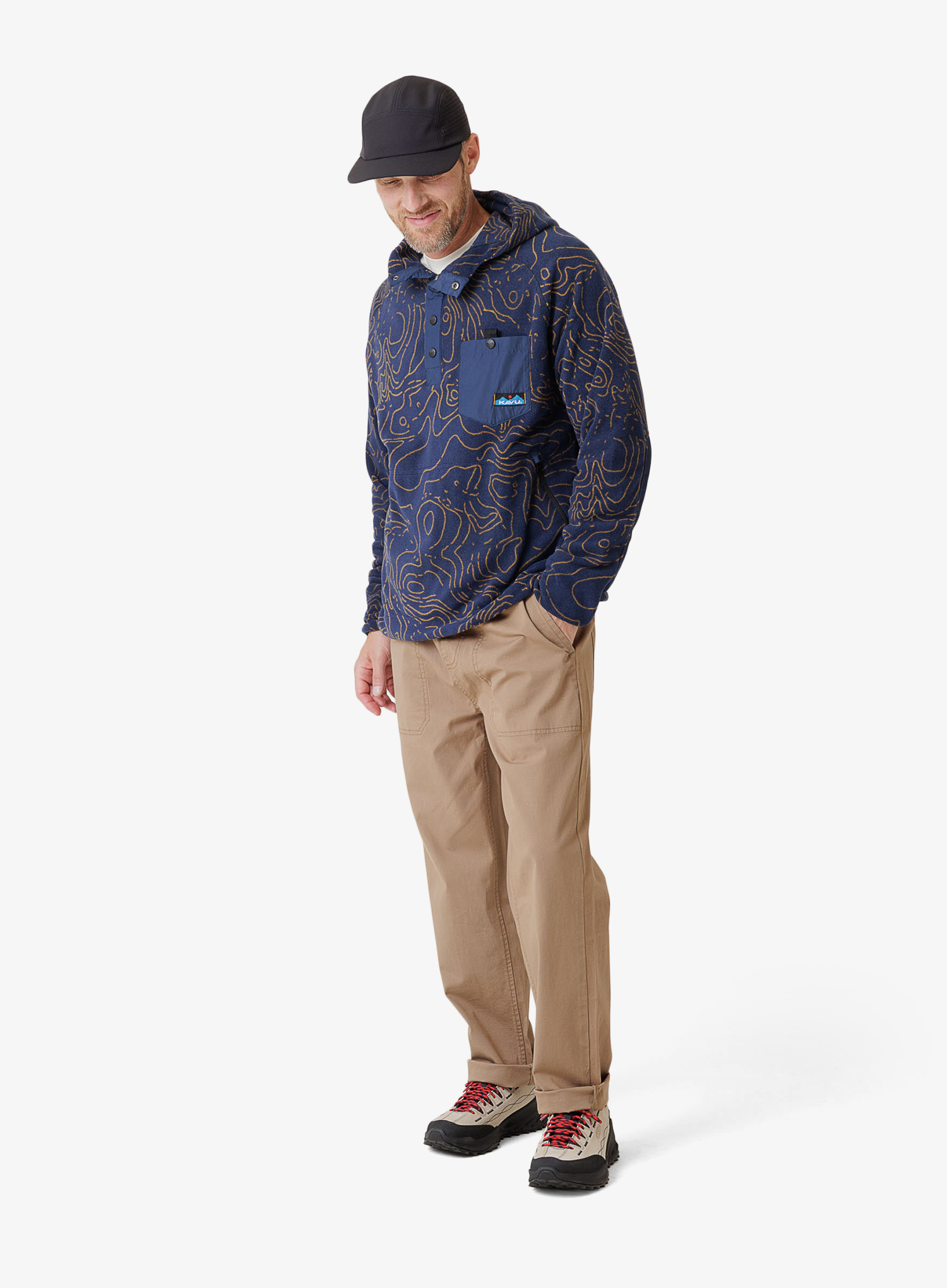 Mikina s kapucí Kavu Teannaway Hoodie - blue water topo
