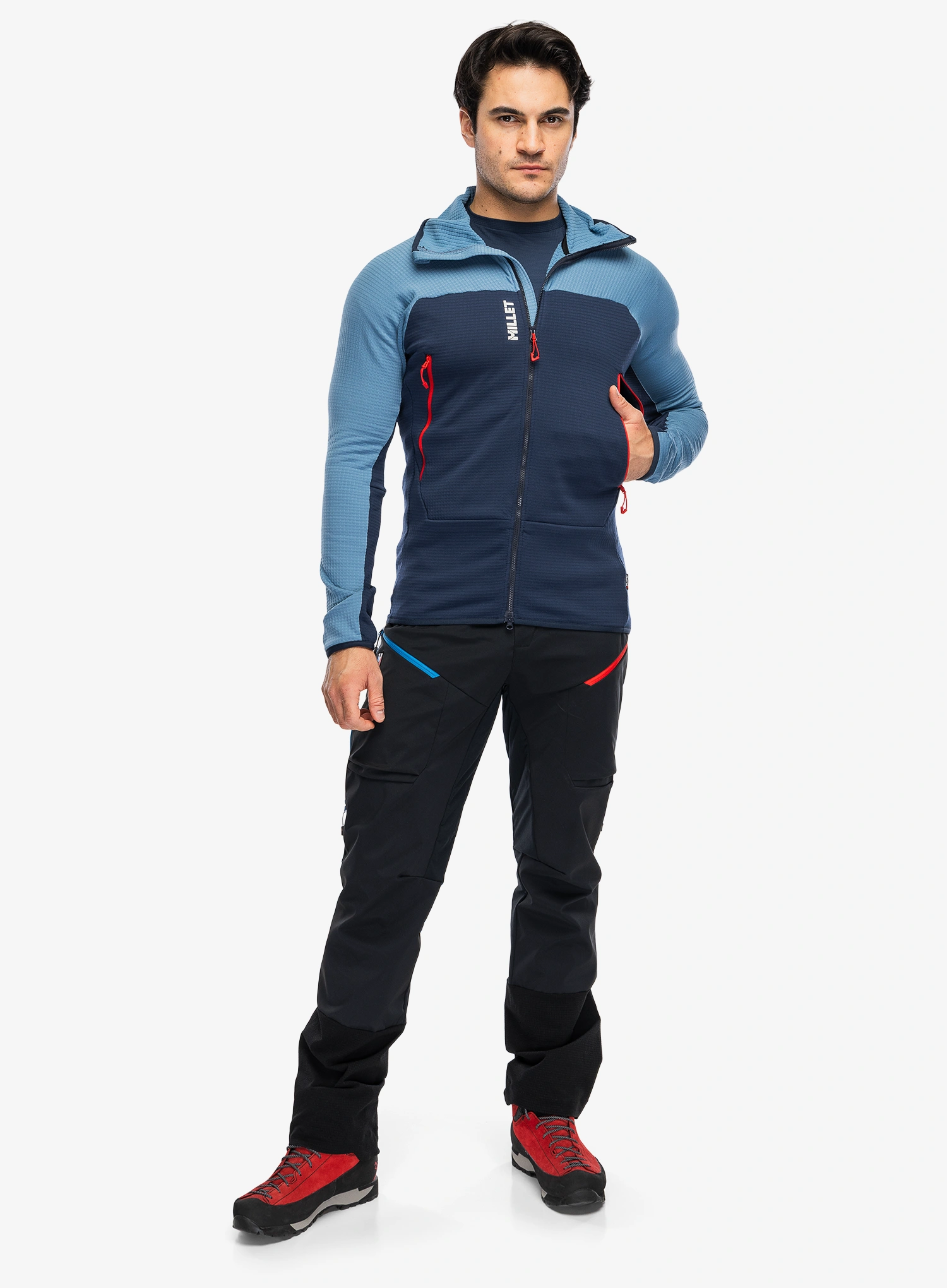 Mikina s kapucí Millet Fusion Grid Hoodie - coronet blue/saphir
