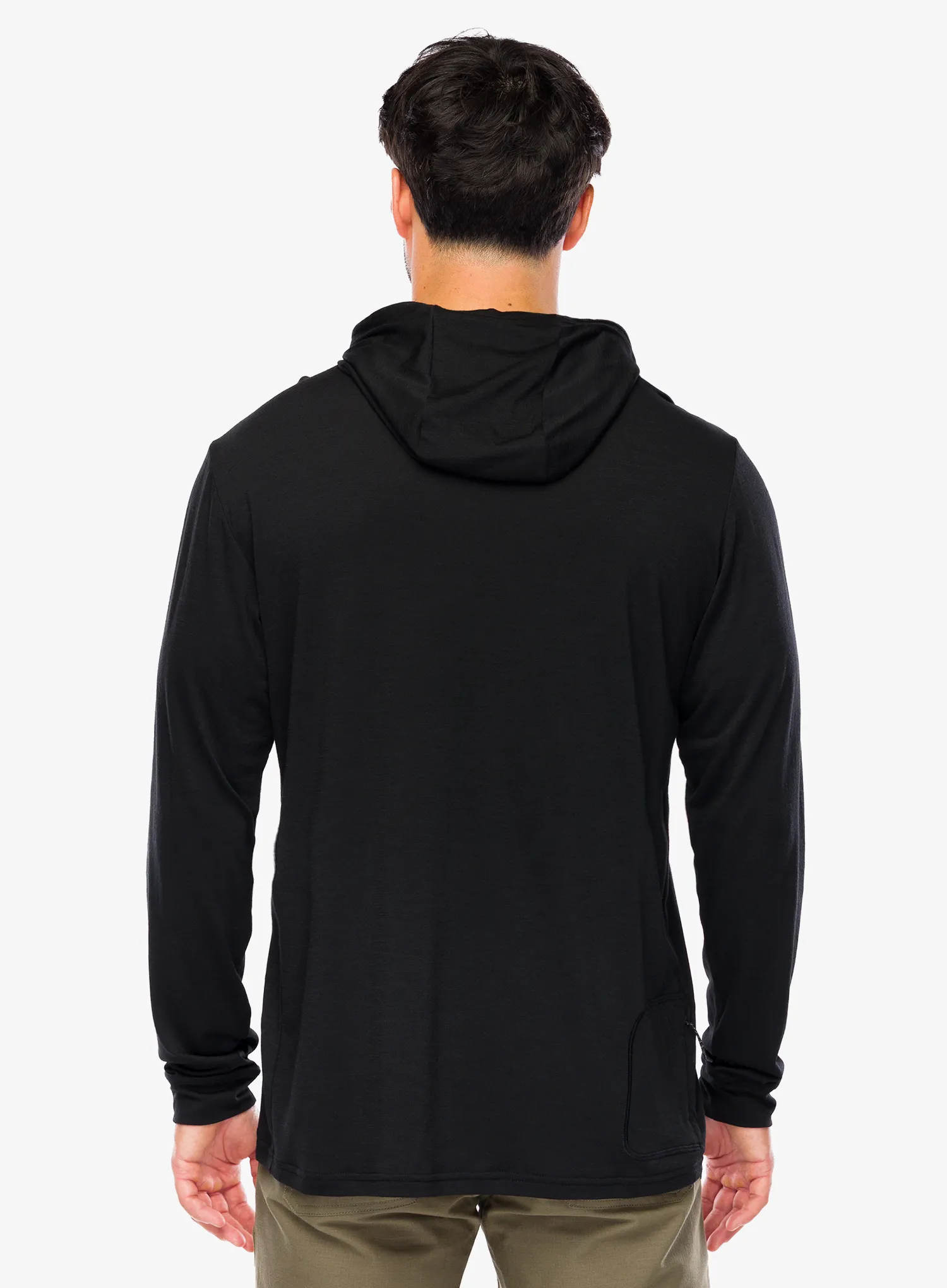 Mikina s kapucí Mons Royale Pivot Merino Long Sleeve Hood - black