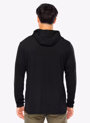Mikina s kapucí Mons Royale Pivot Merino Long Sleeve Hood - black