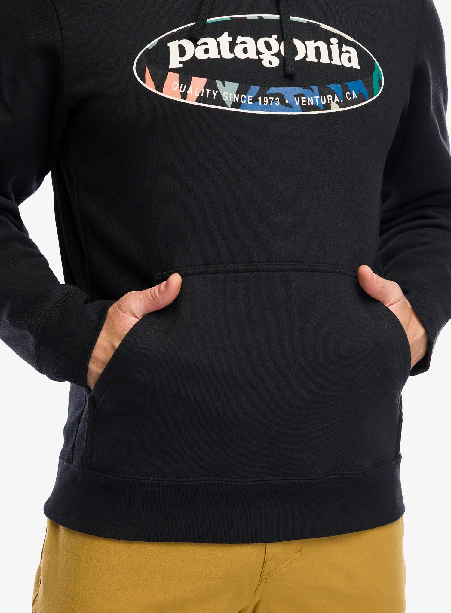 Mikina s kapucí Patagonia 95 Oval Logo Uprisal Hoody - black: kaleido