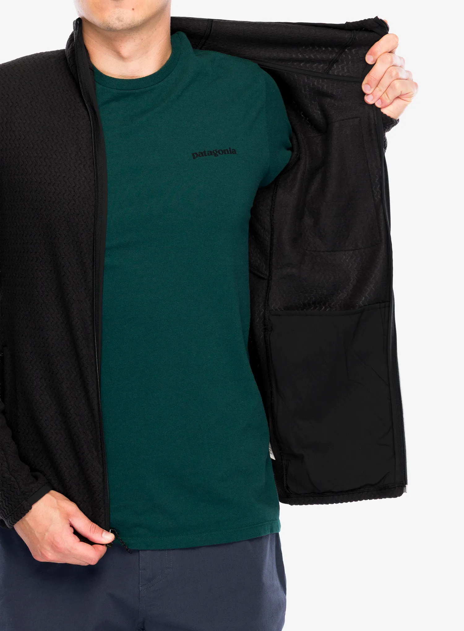 Mikina s kapucí Patagonia R1 Air Full-Zip Hoody - black
