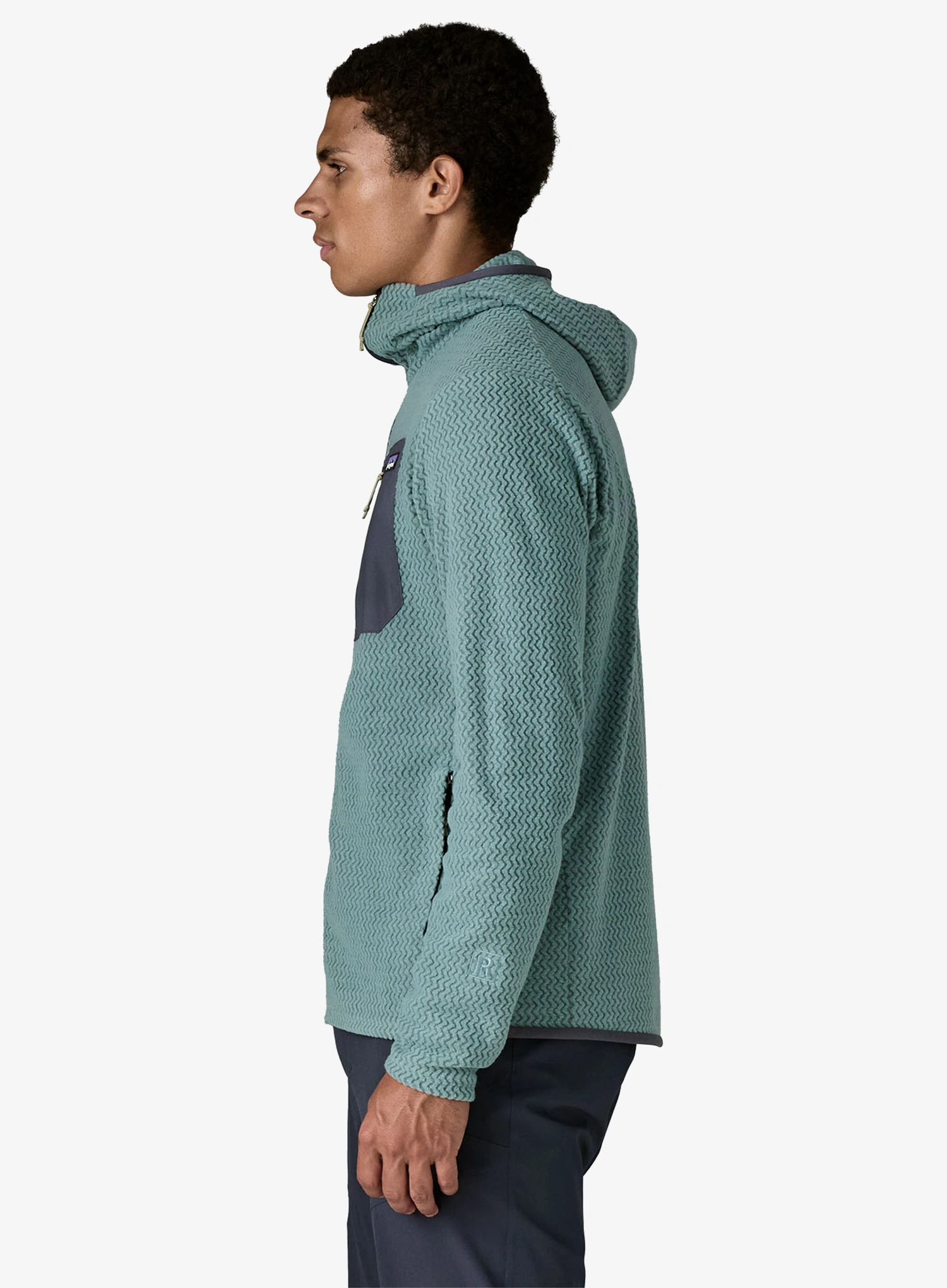 Mikina s kapucí Patagonia R1 Air Full-Zip Hoody - blue sage