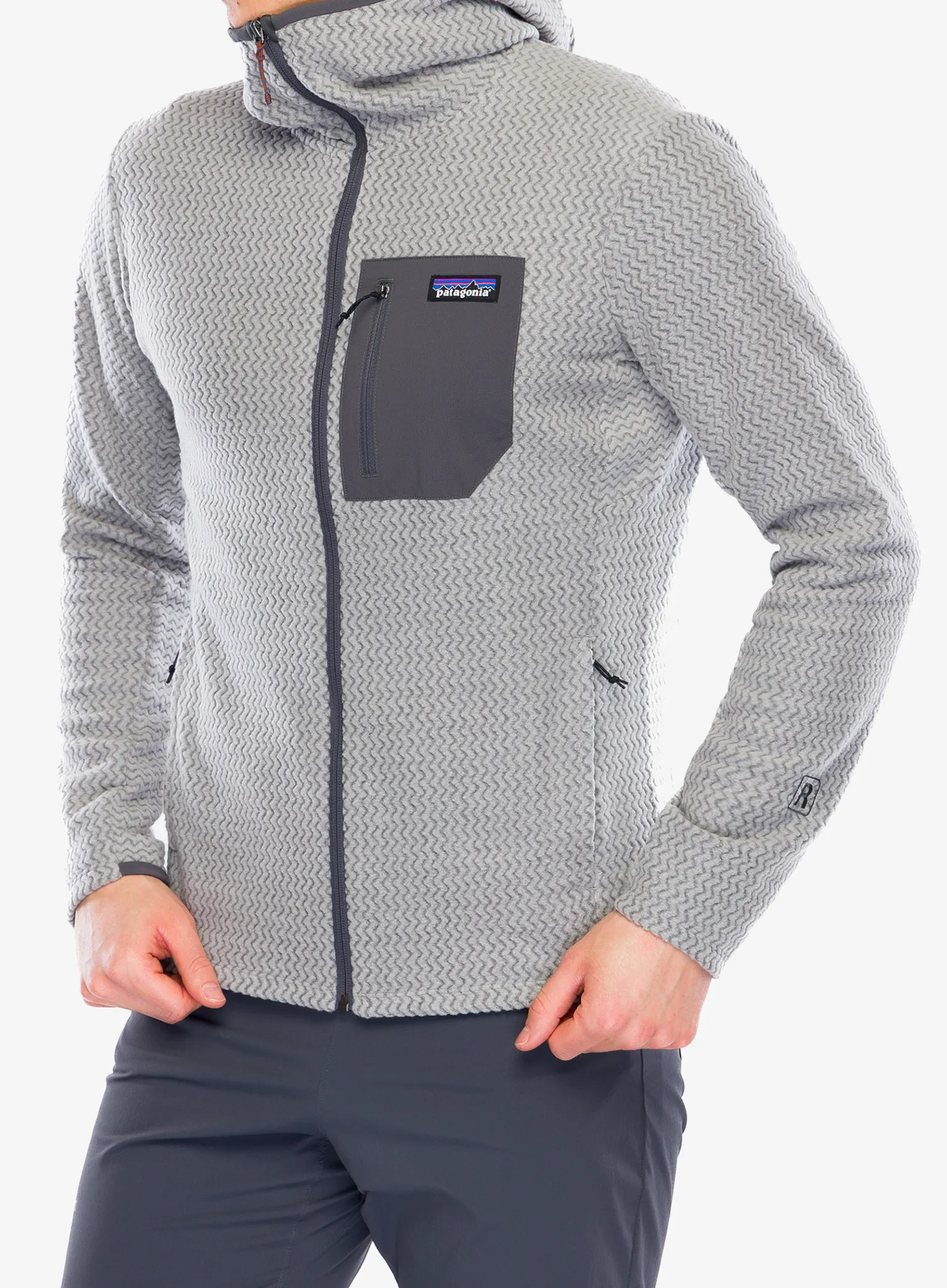 Mikina s kapucí Patagonia R1 Air Full-Zip Hoody - forever grey