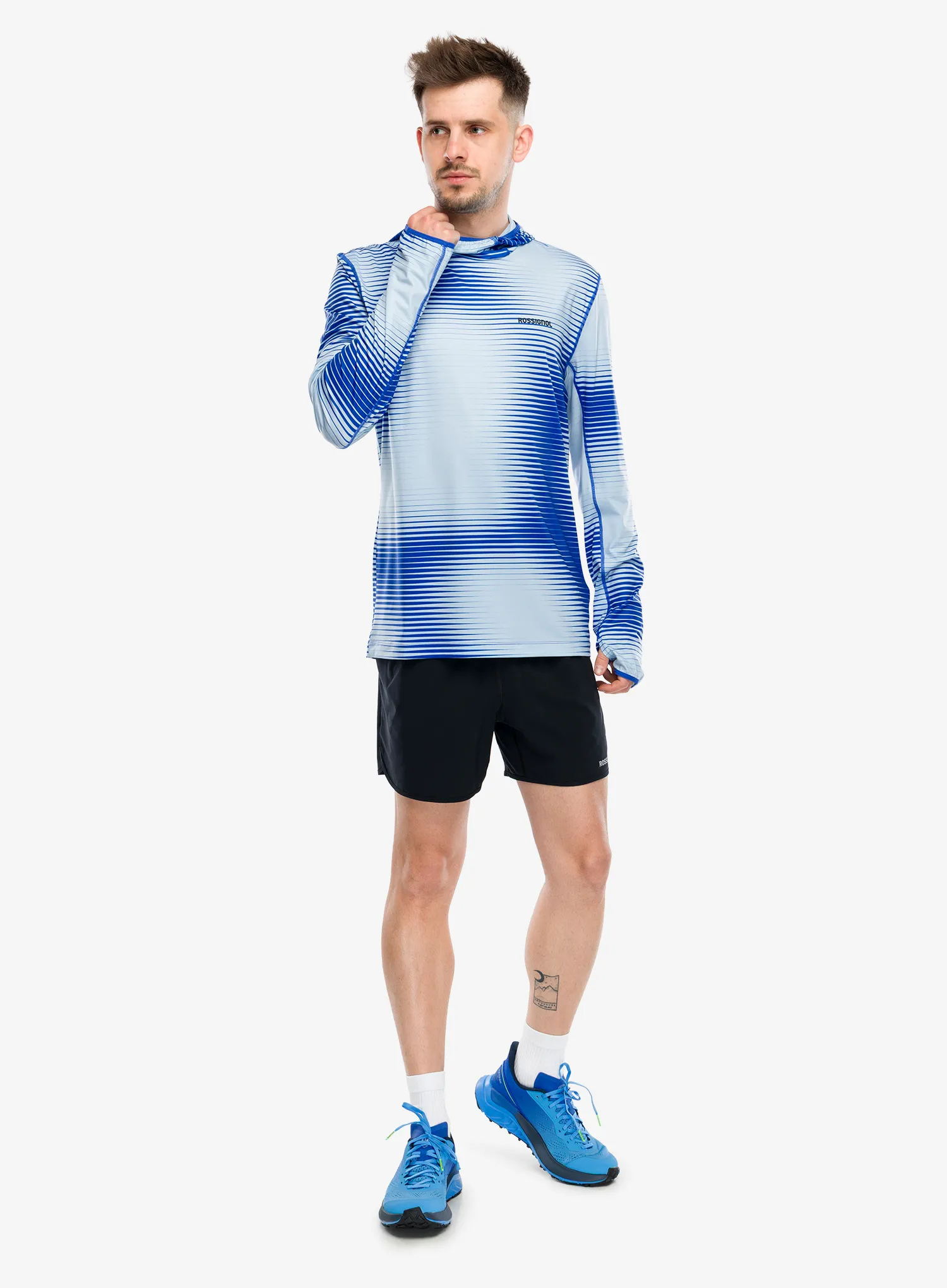 Mikina s kapucí Rossignol Westweg Sun Hoodie - dazzle blue line fogg