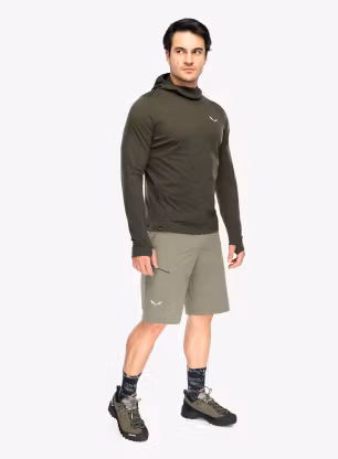 Mikina s kapucí Salewa Puez Sun Hoodie - dark olive