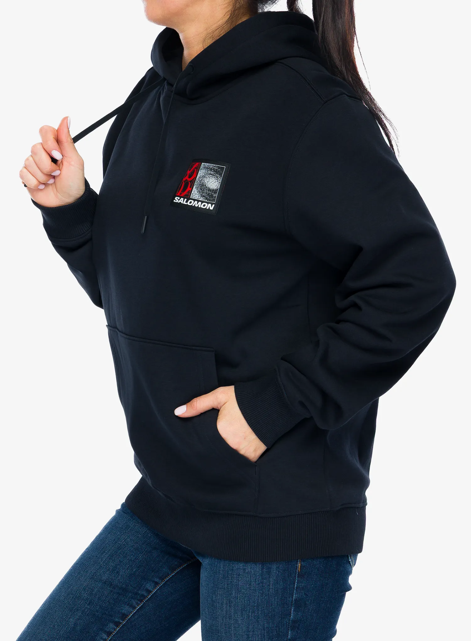 Mikina s kapucí Salomon Freestyle Hoodie - deep black