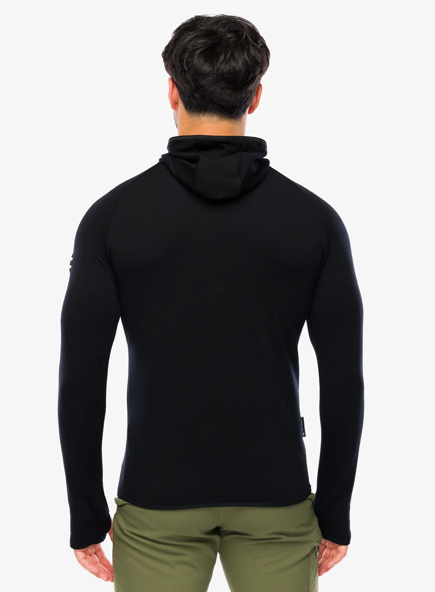 Mikina s kapuce Sensor Merino UP Fleece Hooded - black