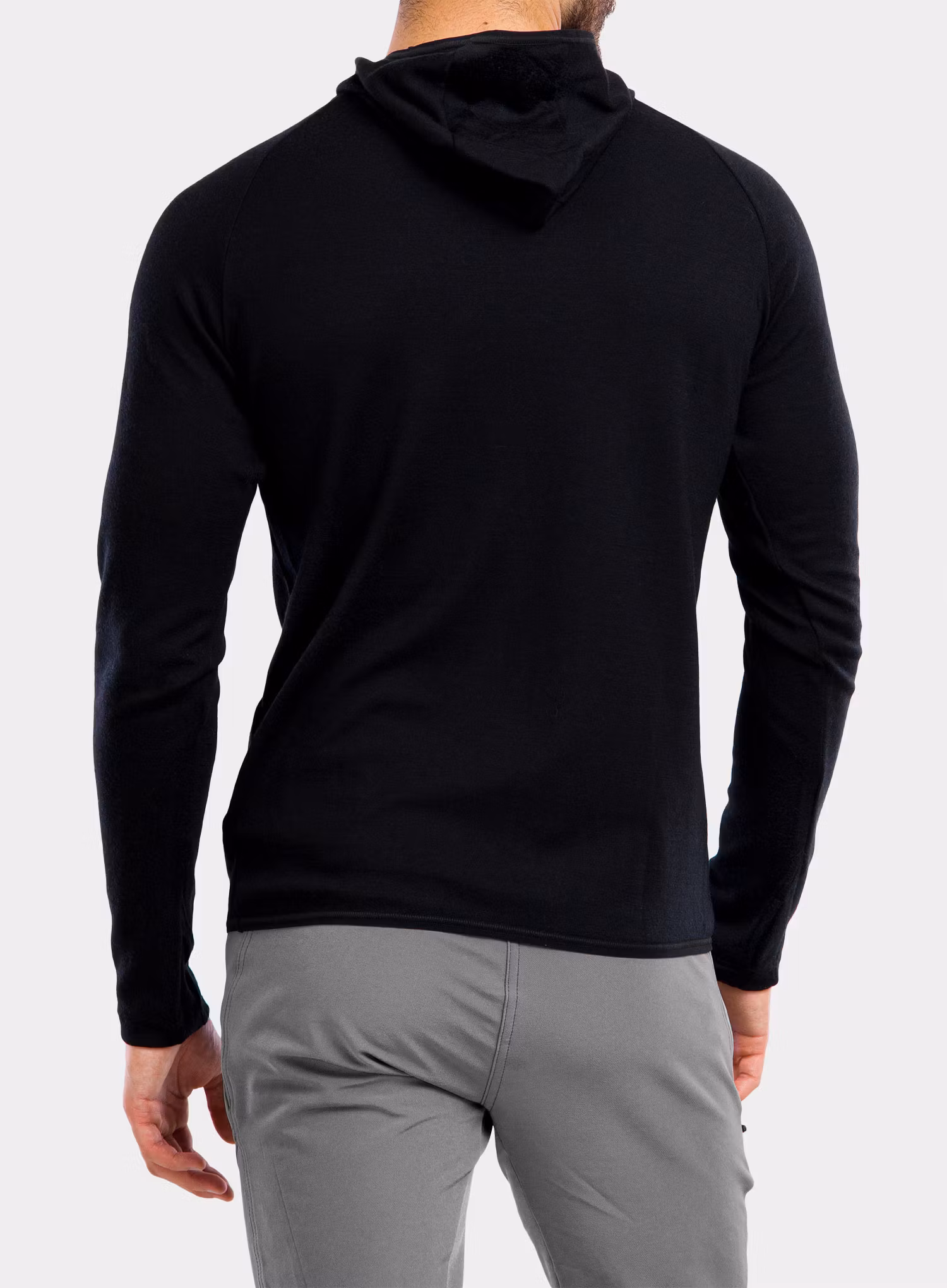 Mikina s kapuce Sensor Merino UP Fleece Hooded - black mountains